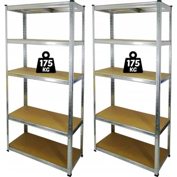 Dílenský regál Kovový skladový regál Gockowiak 180 x 90 x 30 cm, nosnost až 175 kg na polici