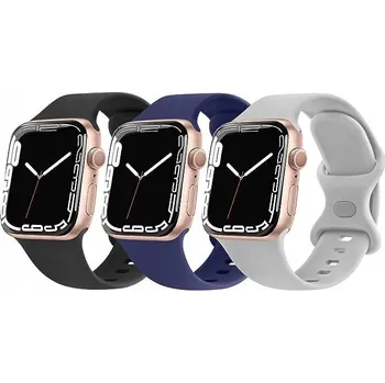Řemínek na hodinky ŘEMÍNEK PRO APPLE WATCH ŘADY SE 8 7 6 5 4 3 2 1 SILIKONOVÝ 3KS 42/44/45/49