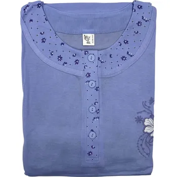 Dámské pyžamo Dámské nadměrné pyžamo s dlouhým rukávem NESS Barva: Fialová, Velikost: 8XL