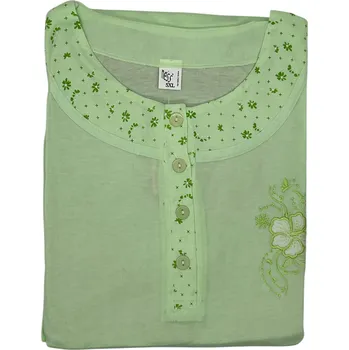 Dámské noční prádlo Dámské nadměrné pyžamo s dlouhým rukávem NESS Barva: Zelená, Velikost: 5XL