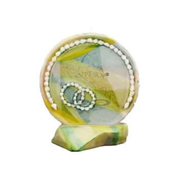 Svíčka Svíce kruh svatební s kameny 1