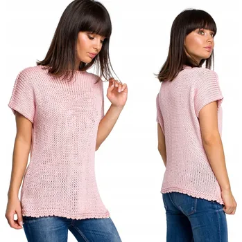 Dámský svetr BeWear dámský svetr růžový, střih do pasu, univerzální velikost