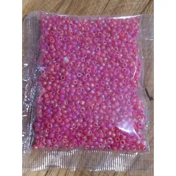 Korálek Rokajl 8/0 - 3 mm 50 g frosted AB barva růžová