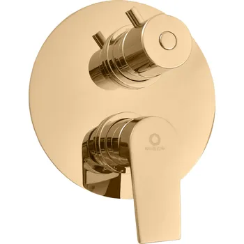 Vodovodní baterie COLORADO - Vanová/Sprchová baterie podomítková 3-cestná s tělesem, Zlatá lesklá CO187.3Z, RAV Slezák