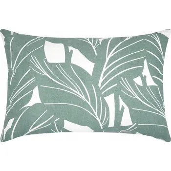 Polštář POLŠTÁŘ S ROSTLINNÝM VZOREM ZELENÝ BAVLNĚNÝ 40 x 60 CM