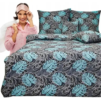 Povlečení Krepové povlečení 160x200 2x70/80 Tropické listy Tlustá kůra Vysoká