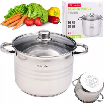 Hrnec Hrnec hrnec Kamille 6,0 l nerezová ocel 24 cm s poklicí