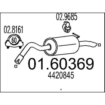 Tlumič výfuku Zadní tlumič výfuku MTS 01.60369