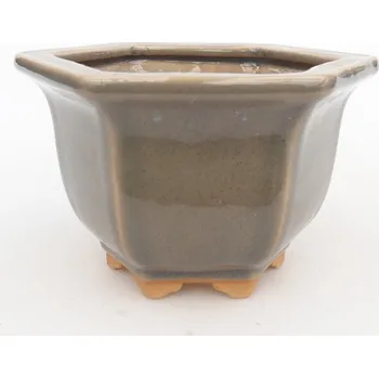 Květináč Keramická bonsai miska 13 x 11,5 x 8 cm šedá