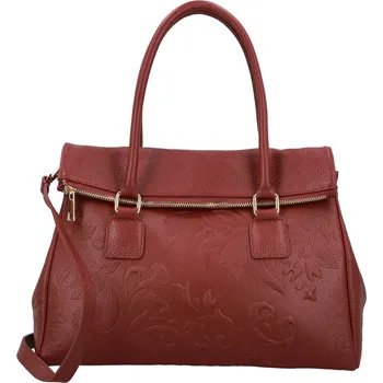 Luxusní dámská kožená kabelka na rameno Florentina, tmavě červená