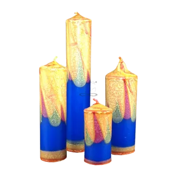 Svíčka Kolekce válcových svíček Oceán 4ks – Svitsol | Ručně vyrobený...