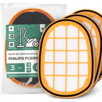 Filtr do vysavače 3x FILTR do VYSAVAČE Philips FC6903 Vzduchový Omyvatelný Náhradní EM-W