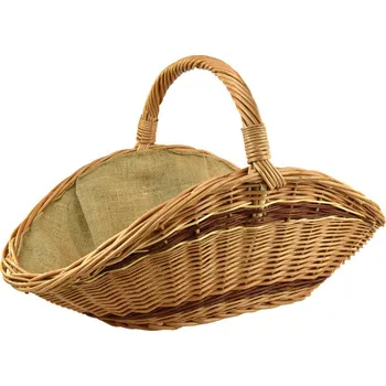 Vingo Světlý proutěný krbový koš otevřeného tvaru s pytlovinou Rozměry (cm): 55x38, v. 40