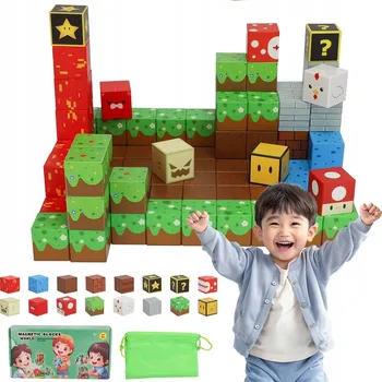 ostatní stavebnice 100 KS MAGNETICKÝCH STAVEBNICE MINECRAFT HRAČKA SKLIZEŇ STAVEBNICE DÁREK