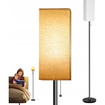 Stojací lampa MODERNÍ LAMPA 12W STOJACÍ S REGULACÍ LED PLÁTĚNÉ STÍNIDLO 172CM