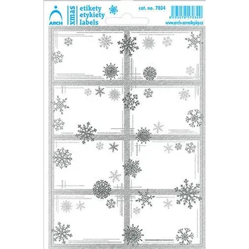 Speciální papír Dárkové vánoční etikety . stříbrné linky a vločky