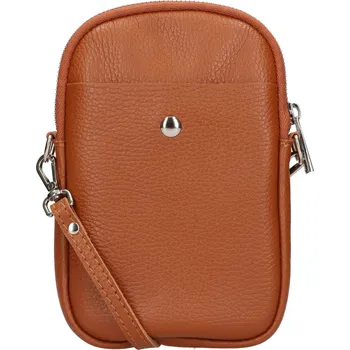Kabelka Dámská kožená kabelka na mobil a doklady Italia Monea - koňak