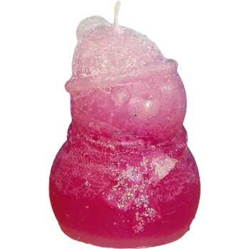 Svíčka Svíčka SNĚHULÁK KULICH - třpyt ledově magenta
