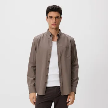 Pánská košile Reserved - Košile regular fit s vysokým podílem bavlny - kávová - 417GT-84X - 417GT-84X-S