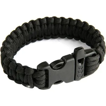 Vybavení pro přežití Paracord s píšťalkou ČERNÝ JYFPB08