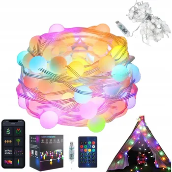 Vánoce INTELIGENTNÍ VÁNOČNÍ SVĚTELNÝ ŘETĚZ RGB IP65 10M 80 LED, 3 REŽIMY