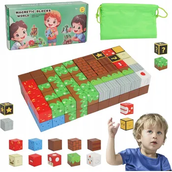 ostatní stavebnice SADA 100 MAGNETICKÝCH KOSTEK STAVEBNICE STAVEBNICE ŠESTIHRANY