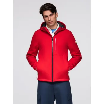 Pánská softshellová bunda Pánská bunda s fleecovým středem SOFTSHELL-red V6 OM-JANP-0137 - M