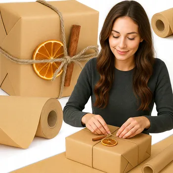 Balící papír DÁRKOVÝ BALICÍ PAPÍR KVĚTINOVÝ DÁRKOVÝ BALÍČEK EKO 50 m