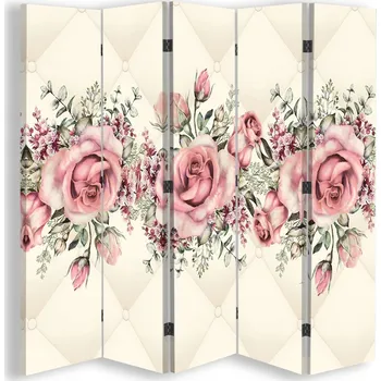 umělá květina DEKORAČNÍ PARAVÁN Růže Květiny Růžová 180x170