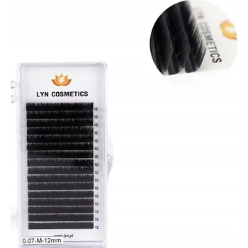 Umělé řasy Jednotlivé řasy pro prodlužování 0,07 zatočení M#2408 - 12 mm