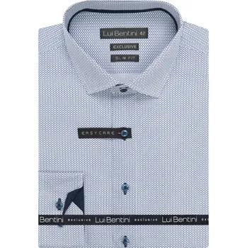 Oblečení a móda Košile AMJ kolekce Lui Bentini Slim fit modrý vzor LDS246 velikost: 44, délka rukávu: dlouhý rukáv