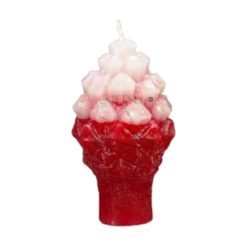 Svíčka Svíčka Šiška malá – červená, vanilka-jahoda, ruční výroba