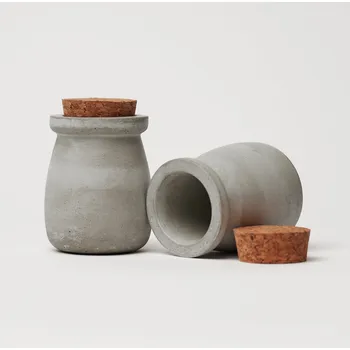 Dóza na potraviny ODLITO Betonová dóza – Nefertiti – přírodní – 8 cm – 4ks