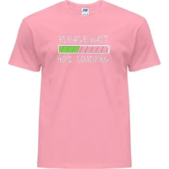 Pánské tričko panske-levne-bavlnene-vtipne-tricko-potisk-baterie-nabijeni Barva: Pink neo - pastelově růžová, velikost: S