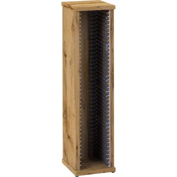 Úložný box Stojan na disky 40 CD kontejner police krabička regál box dub wotan třídič box