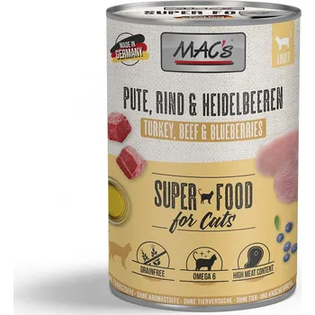 Krmivo pro kočku MAC's Cat s masovým menu – krůta a borůvky 12 × 400 g