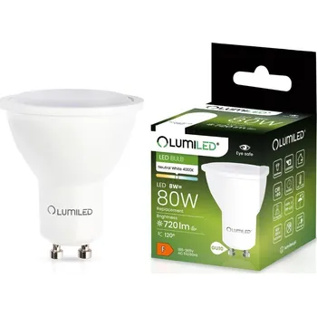 Žárovka LED žárovka LED GU10 Reflektor PAR16 8W = 80W 720lm 4000K Neutrální 120° LUMILED