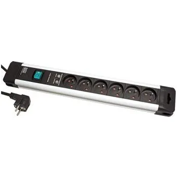 Elektrická zásuvka BACHMANN Vícenásobná zásuvka 230V/16A, 6x zásuvka CZ, přepěťová ochrana, vypínač, 2m