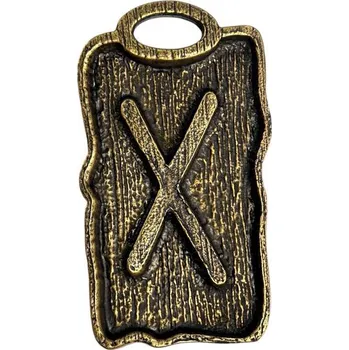 Náhrdelník Drakkaria Gebo - runový amulet zinek staromosaz