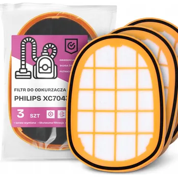 Filtr do vysavače 3x FILTR do VYSAVAČE Philips XC7043 Vzduchový Omyvatelný Náhradní EM-W