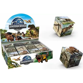 Hlavolam Teddies Kostka hlavolam dinosaurus 3x3x3 plast ve fólii 6x6x6cm