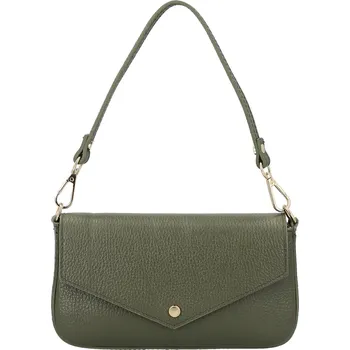 Kabelka Luxusní dámská kožená kabelka na rameno Zinta, tmavě zelená