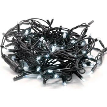 Venkovní osvětlení ACA Lighting gumový kabel 100 LED řetěz (po 10cm), studená bílá, prodloužitelný (max 10 sad), IP44, 10m 100WE44R
