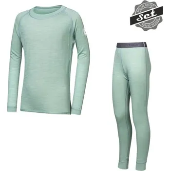 Dětské termoprádlo Sensor Merino Air set dětský triko dl. rukáv + spodky basil green 130