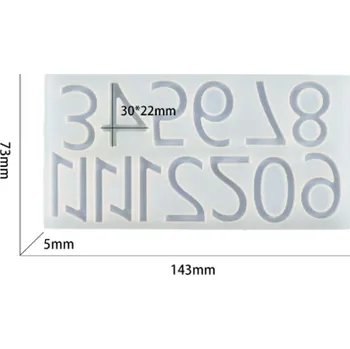 WOODRESIN Silikonová forma XC231216-92 Číslice na hodiny Latin 123x73mm
