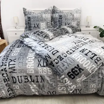 Povlečení Jahu colection City šedé 140 x 200, 70 x 90 cm zip