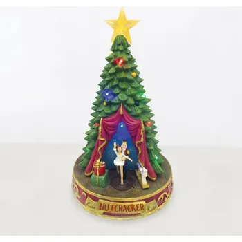 Vánoční světelná dekorace ACA Lighting LED RGB dekorace stromeček s tanečnicí s hudbou 220-240V/ 3AA na baterie 21.2x21x34cm X0330