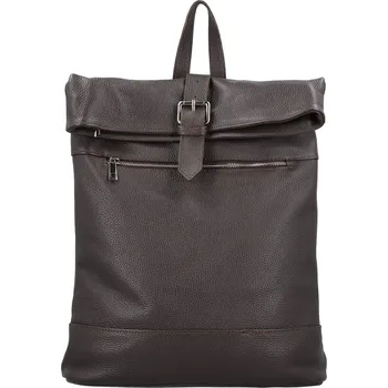 Městský batoh Trendy dámský kožený batoh Ustin, tmavě hnědý
