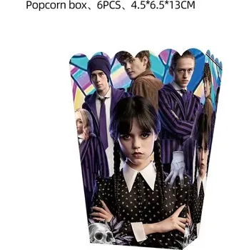 Dětský míč Wednesday Addams - party dekorace (SKLAD) Varianta: box na popcorn (6 ks)