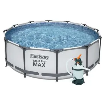 Bazén Bazén Bestway s konstrukcí 3,66 x 1,00 m světle šedý set s pískovou filtrací 2m3/hod
